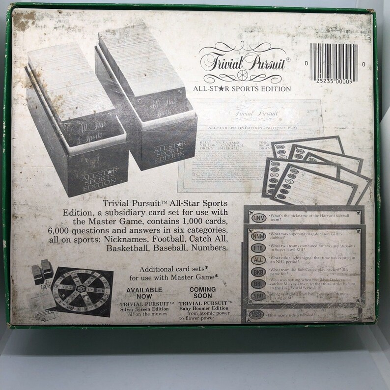 Set Sports Subsidiary Game Expansion Star Card Master Vintage Pursuit Trivia Edition Trivial All 1983 xroeCBd