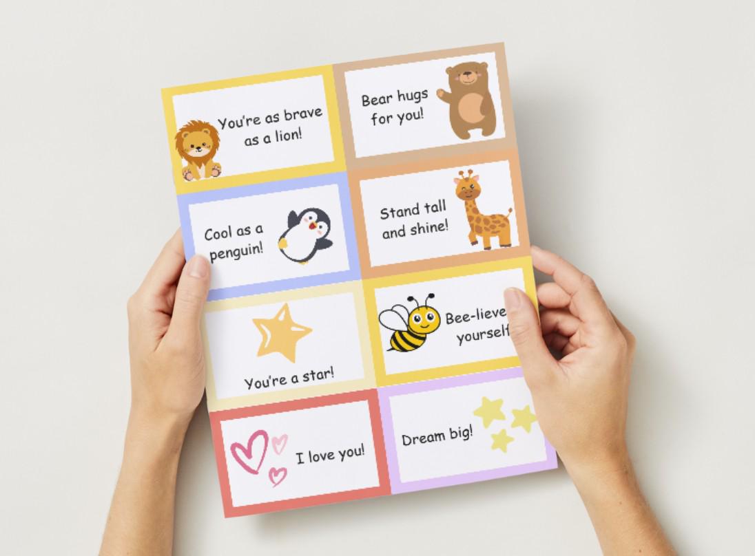 Printable Lunch Box Notes for Kids: Encouraging Messages (PDF