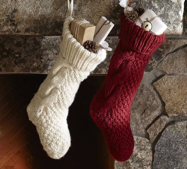 Hand Knit Christmas Stocking Pattern (PDF Pattern) - Etsy