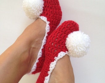 Pantoufles au crochet,Pantoufles de Noël,Idée cadeau,Pantoufles,Ballerines,Pantoufles faites main,Pantoufles au crochet pour femmes,Pantoufles confortables,Pantoufles au crochet