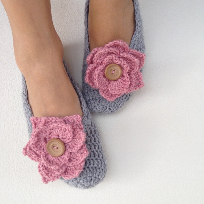 Zapatillas de ganchillo, zapatos de baile, idea de regalo, zapatillas de ballet, zapatillas hechas a mano, zapatillas de mujer de ganchillo, zapatilla