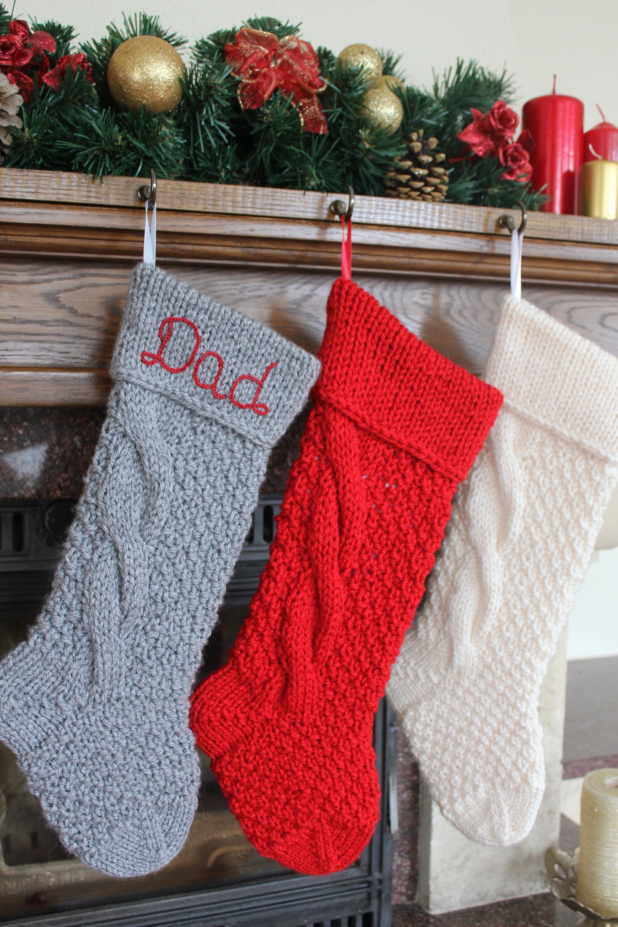Hand Knit Christmas Stocking Pattern (PDF Pattern) - Etsy