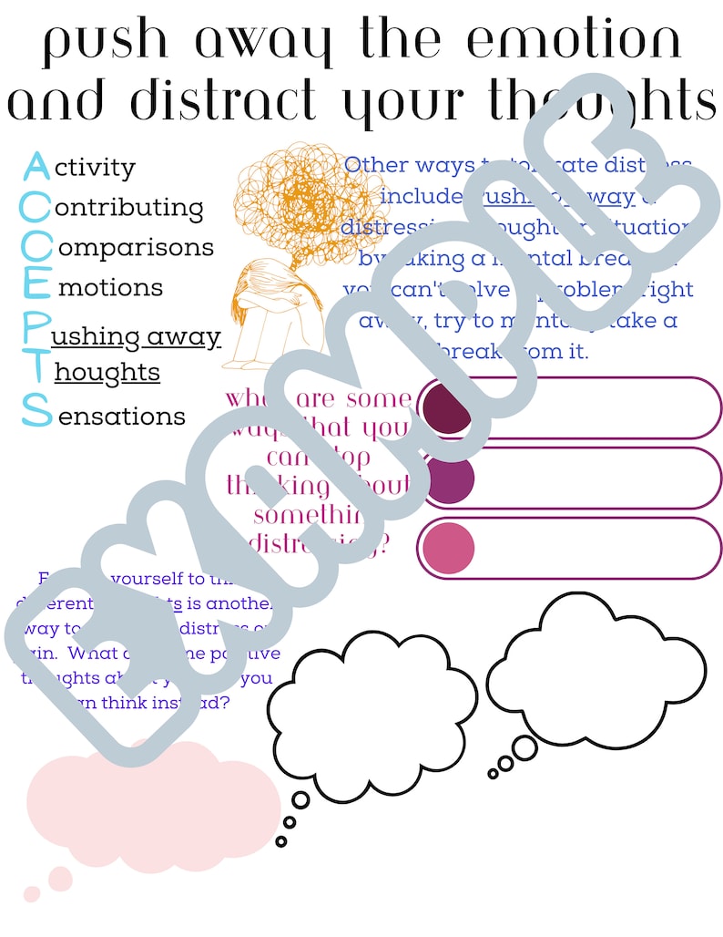 Interactive DBT Worksheets for Kids: Mindfulness Etsy