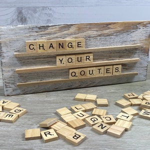 White Distressed Scrabble Board  with wood storage box