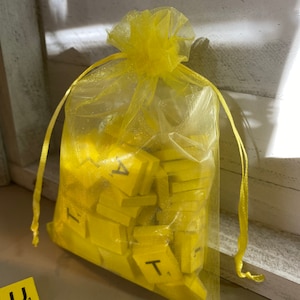 Yellow Scrabble Letters Extra Letters Wooden Letter Boards Square Letters Wooden Letter Pieces Letter Pieces Letters Letter Set Alphabet Set
