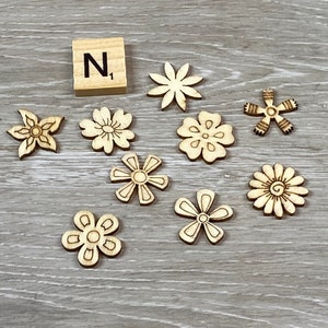 Flower Accent Pack Scrabble Board Wooden Letter Board Scrabble Letter Board Quote Board Message Board Scrabble Decor