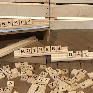 Set of 4 Scrabble Board Wooden Letter Board Message Board Scrabble Decor Quote Board Write a Message