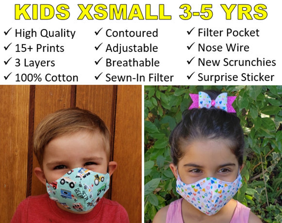 Kids Face Masks Toddlers Face Mask Three Layer Mask Etsy