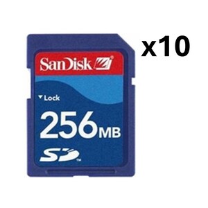 Qty=10 Sandisk 256mb SD Cards (USA SELLER)