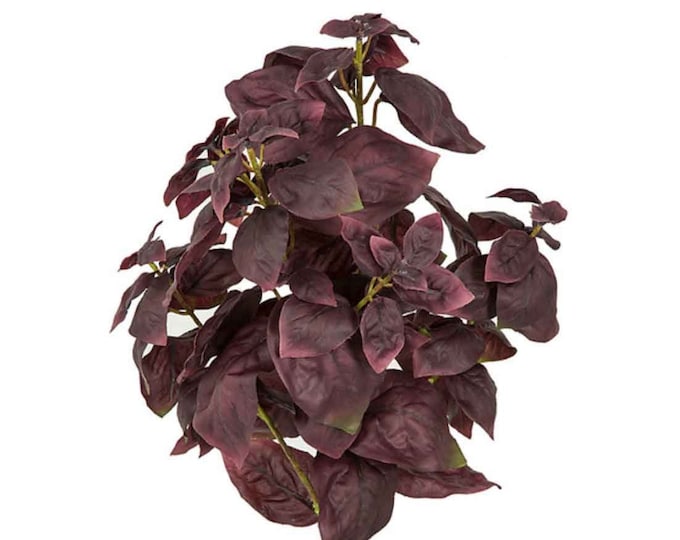 15" Artificial Faux Purple Basil Plant-Artificial Herbs-Herb Plants-Kitchen Herbs-Kitchen Greenery-Kitchen Decor-Silk Flowers-Floral Supply