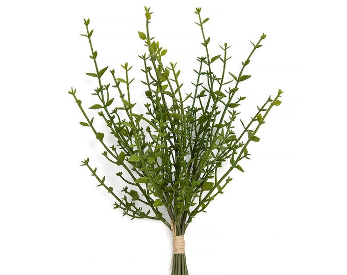13" Artificial Faux Thyme Plant Bundle-Artificial Herbs-Herb Plants-Kitchen Herbs-Farmhouse Herbs-Kitchen Greenery/Decor-Floral Supply