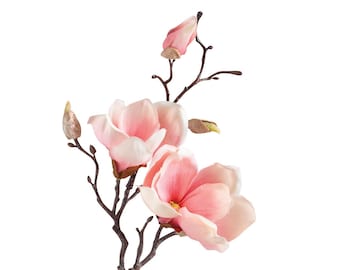 19&quot; Pink Magnolia Flower Spray, Artificial Faux Magnolia, Silk Flower, Vase Filler