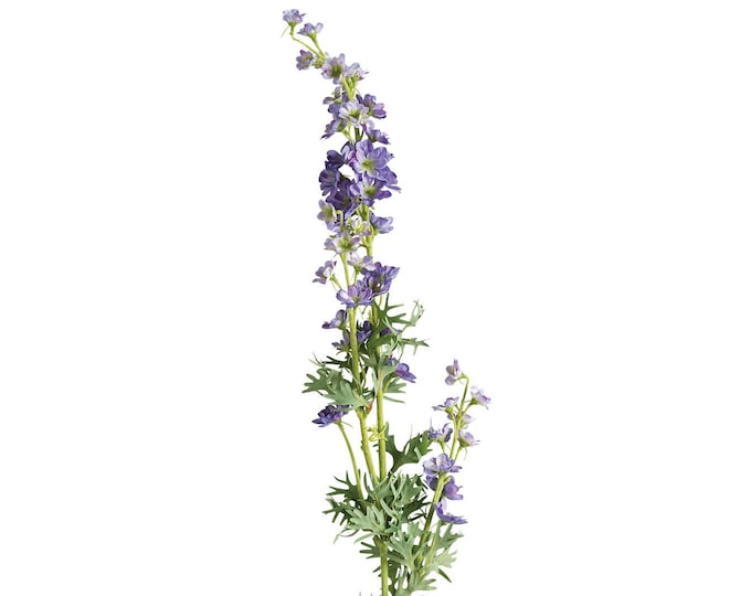 33" Faux Delphinium Flower, Summer Flower Stems Vase Filler