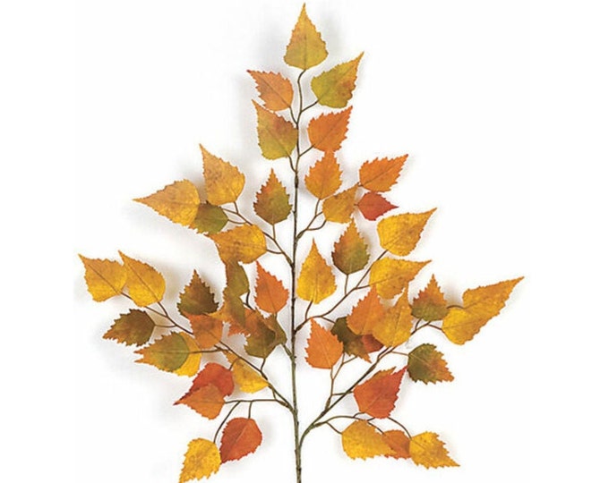 Fall Birch Leaves, Birch Branches, Fall Stems, Fall Vase Filler, Autumn Decor