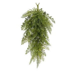 28"L Mixed Fern Farmhouse Greenery Swag Wreath for Front Door Spring/Summer/Everyday-DIY Teardrop Swag Wreath Base-Wreath Supply