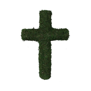 16" or 20" Moss Cross-Easter Cross Wreath Base for Front Door or Wall Decor-Religious Cross Decor-Wall Hanging-Wreath Supply-Floral Supply