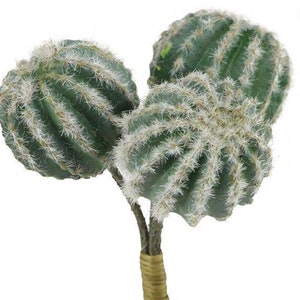 6.5" Artificial Barrel Cactus Stem/Pick/Plant-Fake Faux Cactus-Cactus Decor-Faux Succulent-Fake Succulent-Succulent Pick-Floral Supply