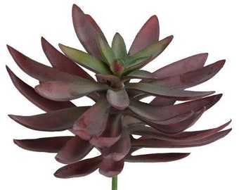 7.5" Faux Succulent Artificial Succulent Pick/Stem/Flower/Plant in Burgundy/Green-Fake Succulent-Floral Supply