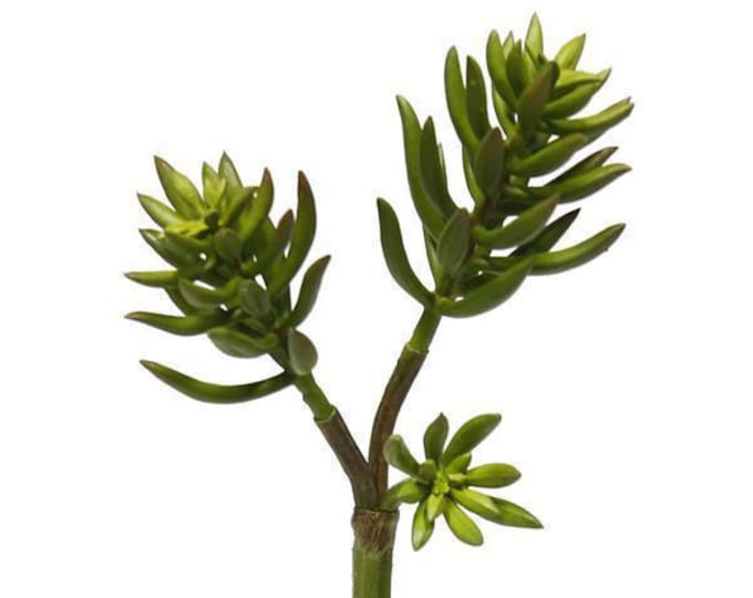 8" Artificial Succulent Pick/Stem/Plant with 3 Flowers-Faux/Fake Succulent-Succulent Decor-Floral Supply