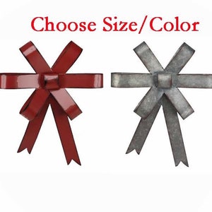 15" or 20" Rustic Metal Indoor/Outdoor Christmas Bow for Front Door, Wall, Wreath-Farmhouse Christmas Decor-Holiday Decor-DIY Projects