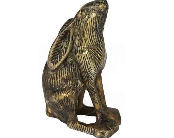 Brass Metal Sitting Bunny Rabbit Figurine Statue, Rabbit Decor, Tiered Tray Easter Decor, Bunny Decor, Spring Decor, Rabbit Lover Gift