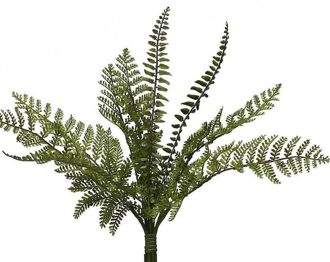 14" Forest Fern Bush, Greenery, Faux Greenery, Artificial Plant, Vase Filler, Floral Supply