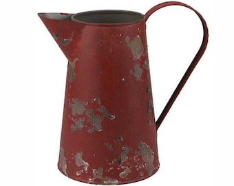 7 x 9 Distressed Gray and White Rustic Pitcher
