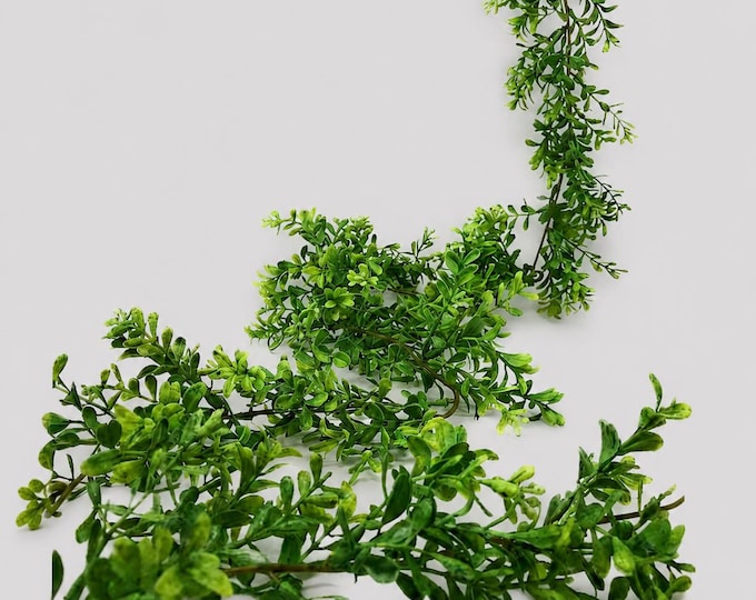 Faux Boxwood Greenery Garland for Mantel Table Centerpiece Weddings