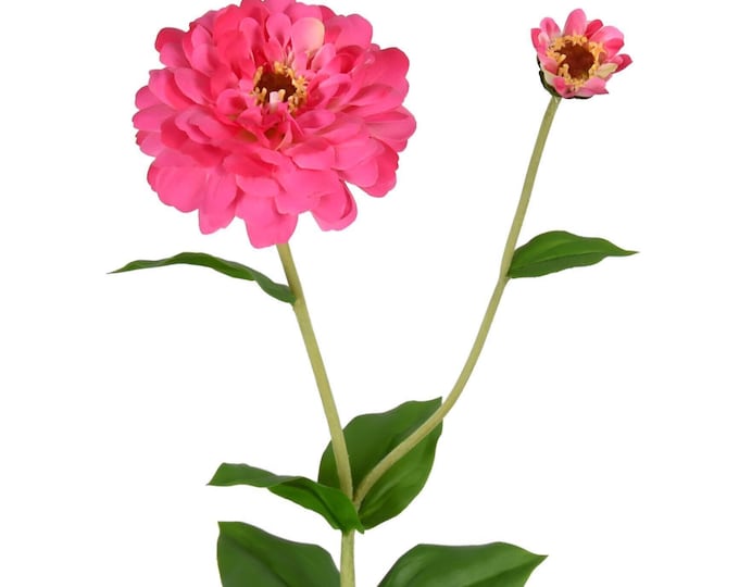 26" Pink Zinnia Stem, Artificial Flowers