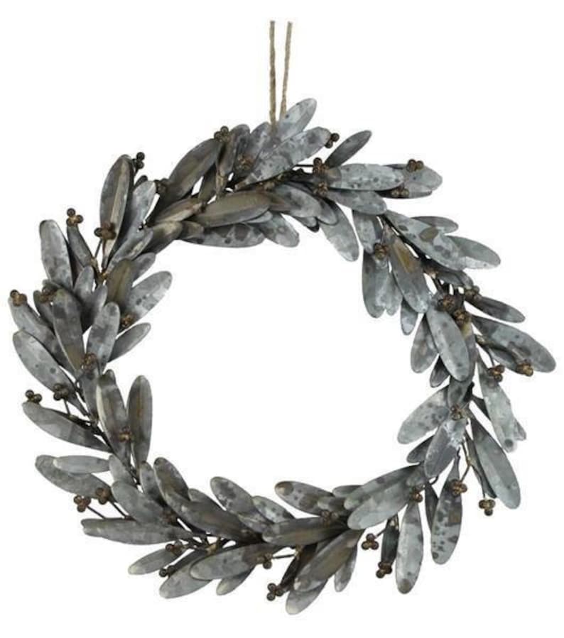 15l Rustic Metal Laurel Leaf Wreath for Front - Etsy