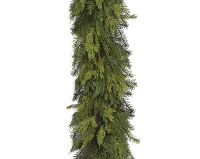 9 FT Natural Touch Mixed Pine Christmas Garland Extra Thick