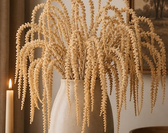 39" Fall Stems, Faux Hanging Amaranthus - Antique Beige