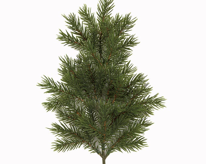 19" Faux Pine Spray on Stem - Natural Touch Christmas Winter Greenery