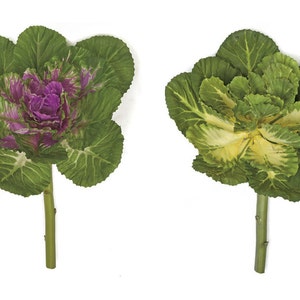 Artificial Kale, Faux Vegetable, Kitchen Decor, Planters, Table Centerpiece, Food Prop/Staging, Natural Touch, Floral Supply-CHOOSE COLOR