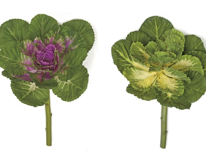 Artificial Kale, Faux Vegetable, Kitchen Decor, Planters, Table Centerpiece, Food Prop/Staging, Natural Touch, Floral Supply-CHOOSE COLOR