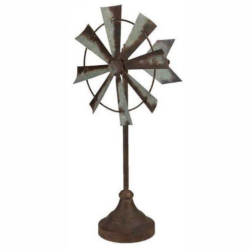Farmhouse Tabletop Metal Windmill Decor. 10.75 Tall. Etsy