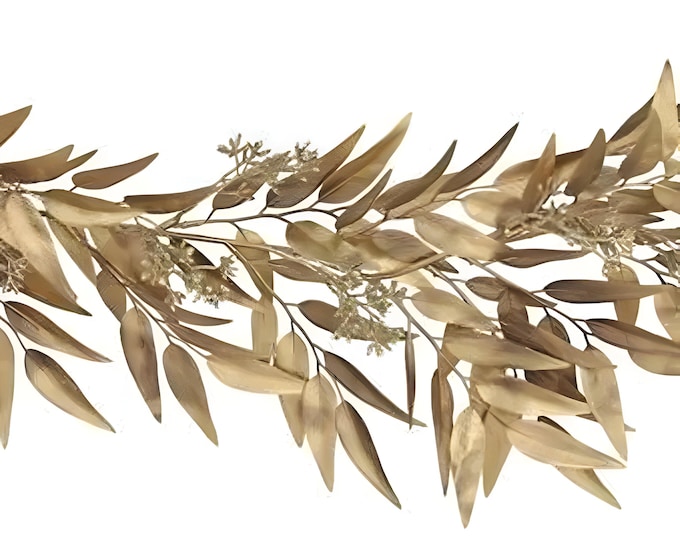 Gold Metallic Eucalyptus Leaf Garland, Wedding Garland For Table or Arch, New Years Decor