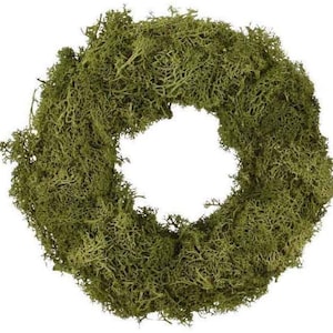 May include: A green moss wreath, perfect for adding a touch of nature to your home decor.
