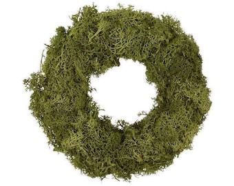 Natural Preserved Moss Wreath Fresh Green, Table Centerpiece, Choose 7, 9 or 11 Inch