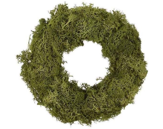 Natural Preserved Moss Wreath Fresh Green, Table Centerpiece, Choose 7, 9 or 11 Inch