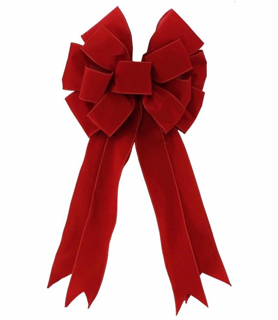 26 X 12 Large Wired Red Velvet Christmas Bow for Decorating