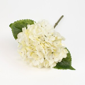 Tige de fleur d'hortensia artificielle en fausse soie de 13 po./crochetage/spray en crème Remplissage de vase Couronne Fourniture florale image 2