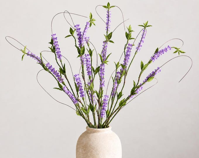 26" Lavender Wildflower Wispy Vines Spray, Artificial Flowers Vase or Wreath Filler