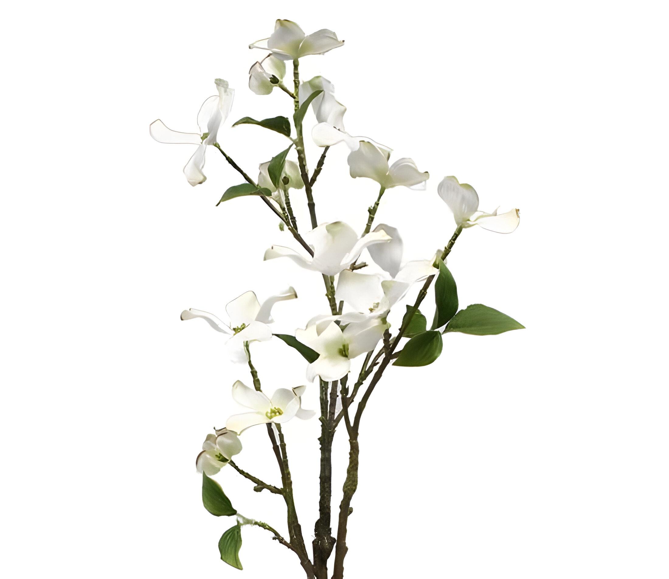 30" Artificial Faux Dogwood Branch-Spring Summer Silk Flower Spray-Vase Filler-Wreath Supply-Floral Supply