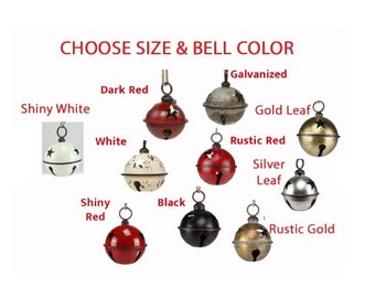 Large 7" 9" or 10" Rustic Galvanized Christmas Jingle Bell w/ Jute Hanger-Farmhouse Bell-Vintage Inspired-Christmas Decor-CHOOSE COLOR