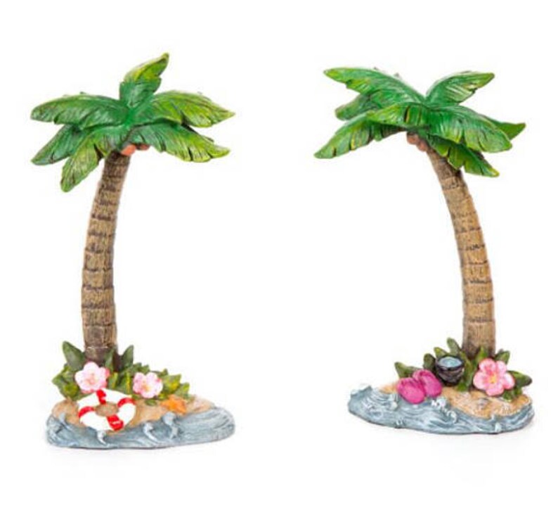 Mini Beach Palm Tree Figurine with Flip Flop or Life Preserver Etsy