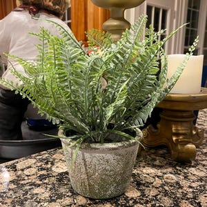 10&quot; H Artificial/Faux Potted Fern Plant in Pot-Tiered Tray Plant-Tiered Tray Decor-Potted Greenery-Floral Supply