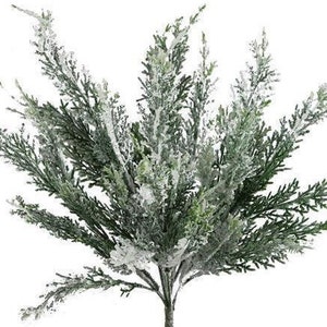 17" Artificial Juniper Bush/Spray/Stem/Pick/Vase Filler-Christmas/Winter Greenery-Holiday Home Decor-Artificial Evergreen Floral Supply