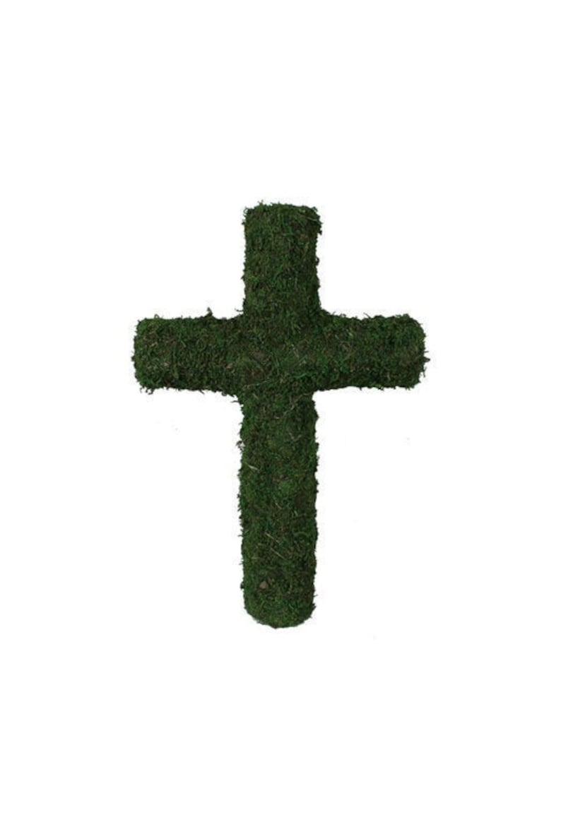 16 or 20 Moss Cross-Easter Cross Wreath Base for Front Door or Wall Decor-Religious Cross Decor-Wall Hanging-Wreath Supply-Floral Supply image 1