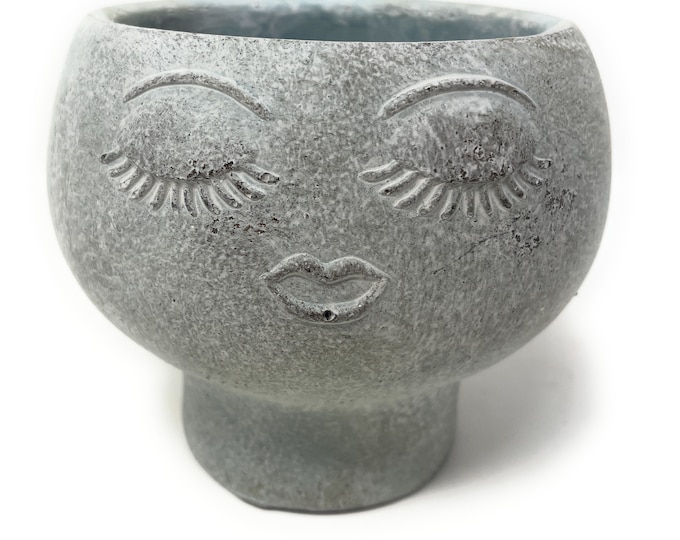 Cement Face Planter, Head Planter, Succulent Planter, Unique Planter, Face Pot, Face Planter Pot, Indoor/Outdoor Garden Planter